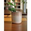 Retro keramický obal na květináč (Průměr 12,5 cm)