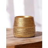 Keramický květináč – zlatý s reliéfem (Průměr 6 cm)