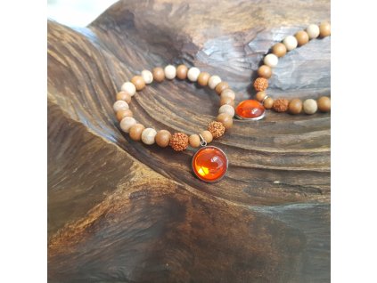 Shine Náramek (Santal, rudraksha)1
