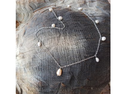 Gandia Náhrdelník (chirurgická ocel, perly)1