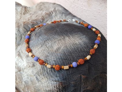 Oliver 3 Pánský náhrdelník (rudraksha, láva)1