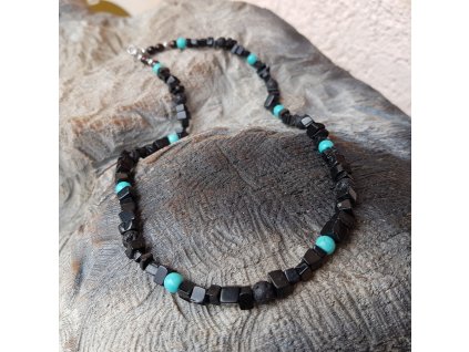 Mur Pánský náhrdelník (onyx, láva, tyrkys)1