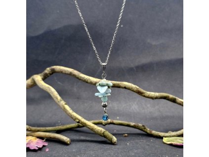 Bela Náhrdelník (chirurgická ocel, larimar)1