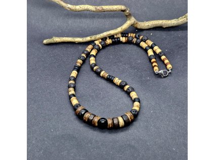 Robin Pánský náhrdelník (kokos, láva, onyx)1