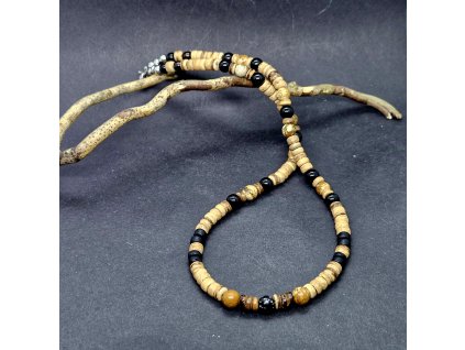 Robin 2 Pánský náhrdelník (kokos, onyx, jaspis)1