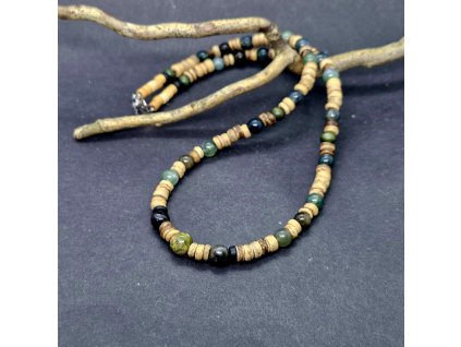 Robin 4 Pánský náhrdelník (achát, jaspis)1