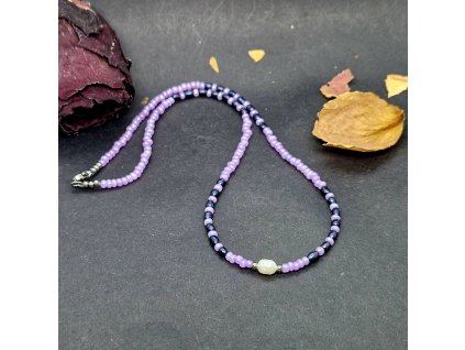 Levander Náhrdelník (rokajl, sladkovodní perly)1