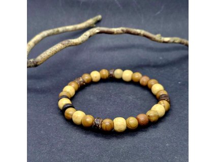 Robin Pánský náramek (dřevo, achát)1