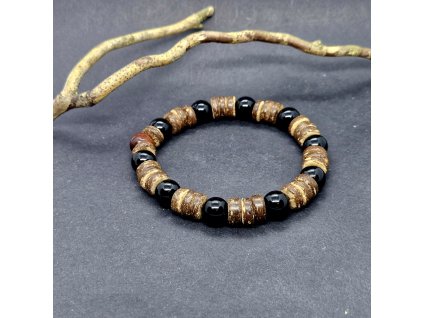 Mikael 19 Pánský náramek (kokos, onyx)1