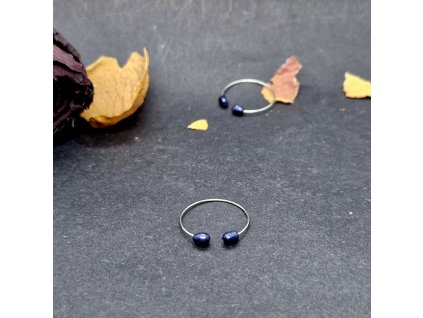 Perlení Q Prstýnek (ocel, perly)1