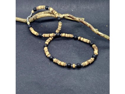 Ralf 2 Pánský náhrdelník (kokos, láva, ocel)1