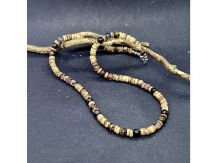 Robin 7 Pánský náhrdelník (kokos, rodonit)1