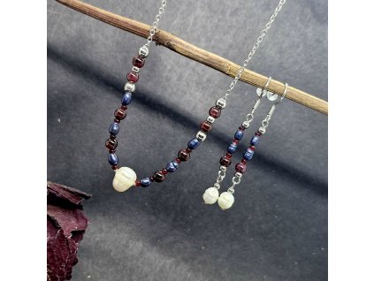 Tarra Souprava (ocel, perly, granát)1