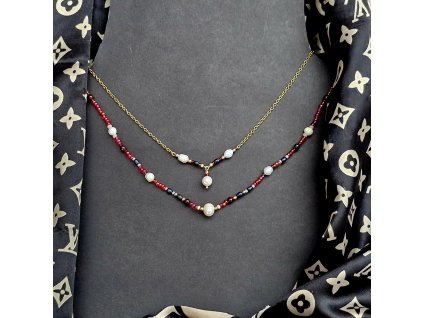 Sabrina Souprava (perly, granát, rokajl)1