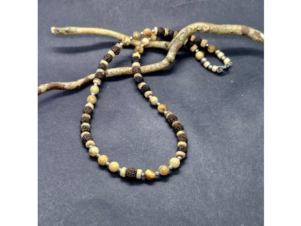 Alan 4 Pánský náhrdelník (rudraksha, jaspis)1