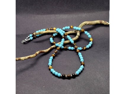 Peter 2 Pánská souprava (tyrkenit, tygří oko)1