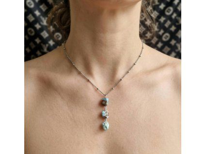 Larisa 2 Náhrdelník (larimar, nerez)1
