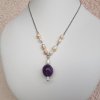 Charry Náhrdelník (perly, ametyst, nerez. ocel)1