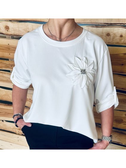 Halenka bílá kytka