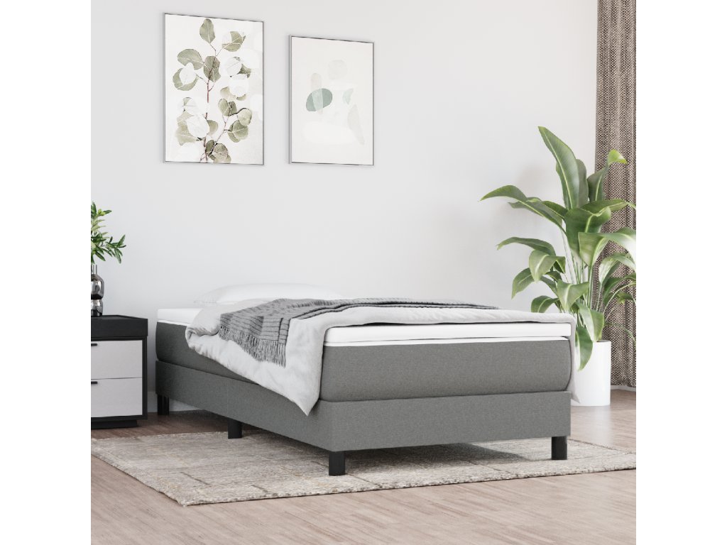 vidaXL Matrac s taštičkovými pružinami tmavosivý 120x190x20 cm látka