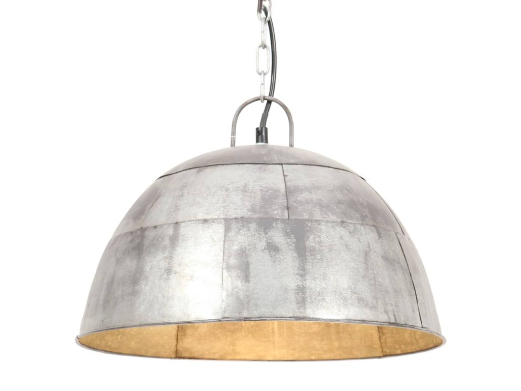 vidaXL Industriálna vintage závesná lampa 25 W, strieborná 41 cm E27