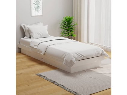 vidaXL Posteľný rám biely masívne drevo 75x190 cm 2FT6 malé jednolôžko