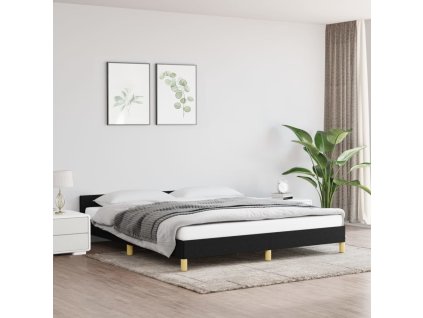 vidaXL Posteľný rám s čelom čierny 180x200 cm látka