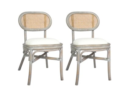 vidaXL Jedálenské stoličky 2 ks sivé ľan