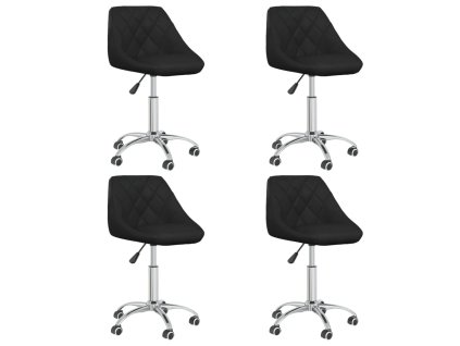 vidaXL Otočné jedálenské stoličky 4 ks čierne umelá koža