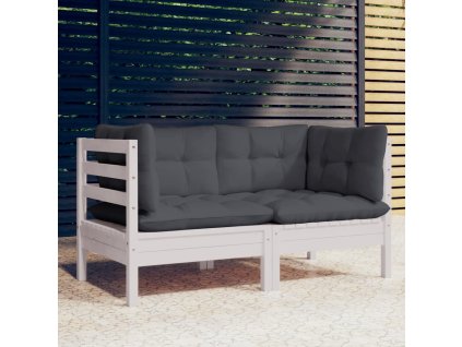 vidaXL 2-miestna záhradná pohovka s antracitovými vankúšmi borovicový masív