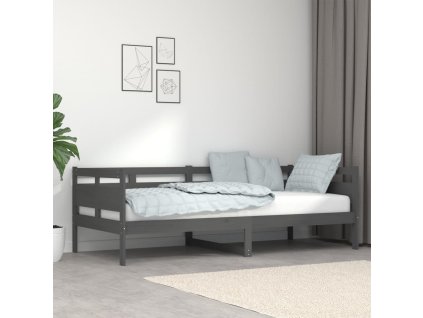 vidaXL Denná posteľ sivá masívna borovica 90x200 cm