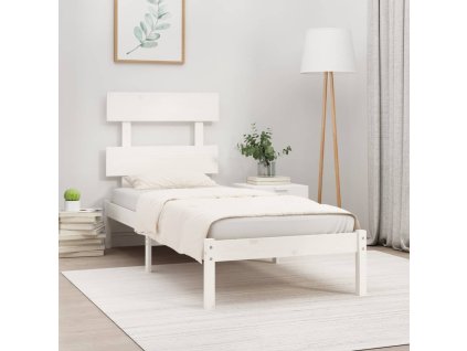 vidaXL Posteľný rám biely masívne drevo 90x200 cm