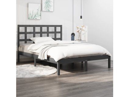 vidaXL Posteľný rám sivý masív 200x200 cm