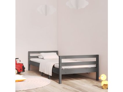 vidaXL Posteľný rám sivý 90x200 cm borovicový masív
