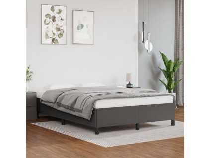 vidaXL Posteľný rám sivý 140x190 cm umelá koža