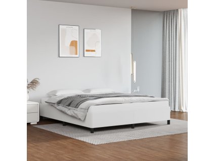 vidaXL Posteľný rám biely 180x200 cm umelá koža