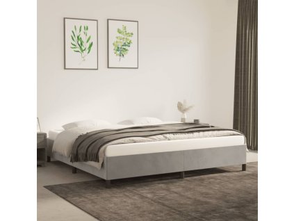 vidaXL Posteľný rám bledosivý 200x200 cm zamat