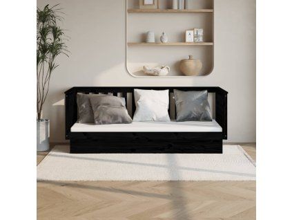 vidaXL Denná posteľ čierna 75x190 cm borovicový masív