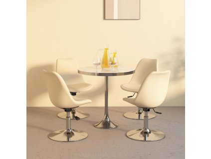 vidaXL Otočné jedálenské stoličky 4 ks krémové látka