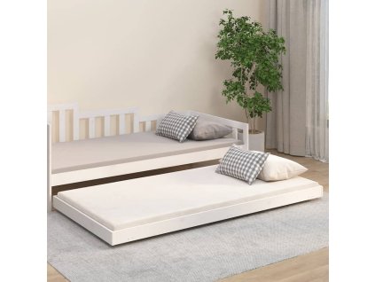 vidaXL Posteľný rám biely 100x200 cm borovicový masív