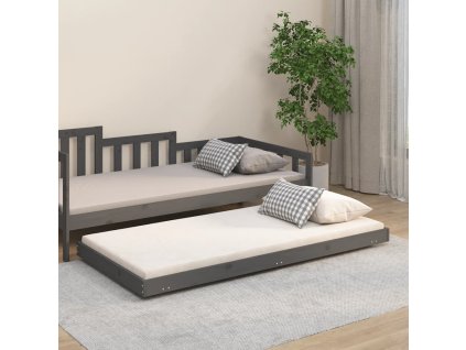 vidaXL Posteľný rám sivý 75x190 cm borovicový masív