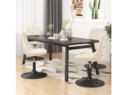 vidaXL Otočné jedálenské stoličky 4 ks krémové zamatové