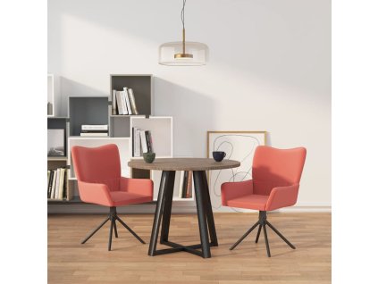 vidaXL Otočné jedálenské stoličky 2 ks ružové zamatové