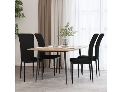 vidaXL Jedálenské stoličky 4 ks čierne zamatové