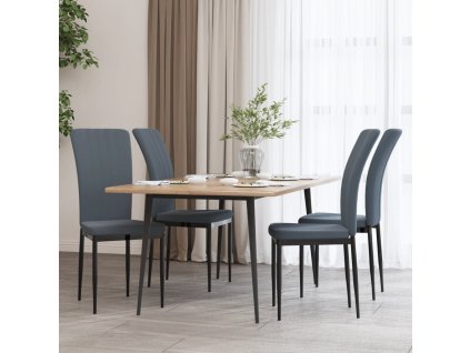 vidaXL Jedálenské stoličky 4 ks tmavosivé zamatové