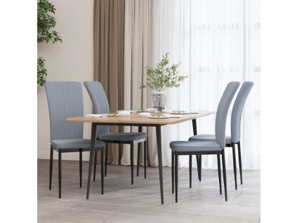 vidaXL Jedálenské stoličky 4 ks bledosivé zamatové