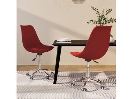 vidaXL Otočné jedálenské stoličky 2 ks vínovočervené látkové