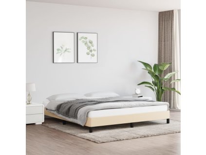 vidaXL Posteľný rám krémový 180x200 cm látka