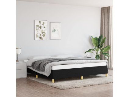 vidaXL Posteľný rám čierny 200x200 cm látka