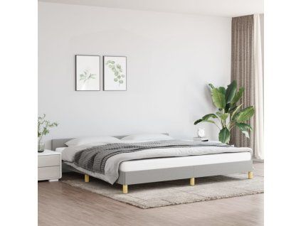 vidaXL Posteľný rám s čelom bledosivý 200x200 cm látka